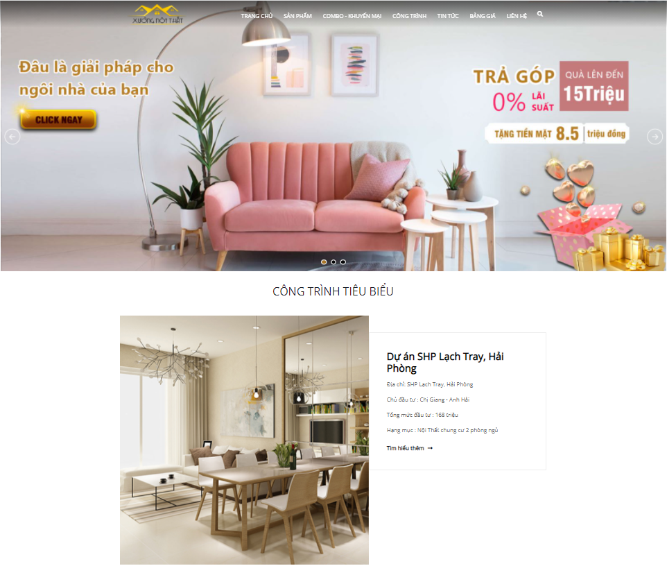 Thiết kế website Xưởng Nội Thất Hải Phòng