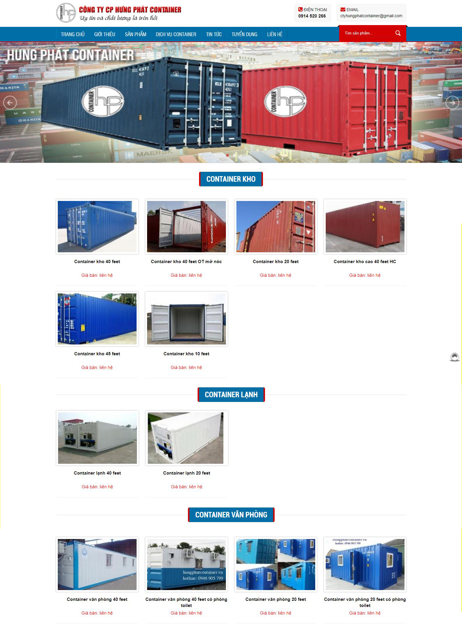 Thiết kế web Hưng Phát Container Hà Nội