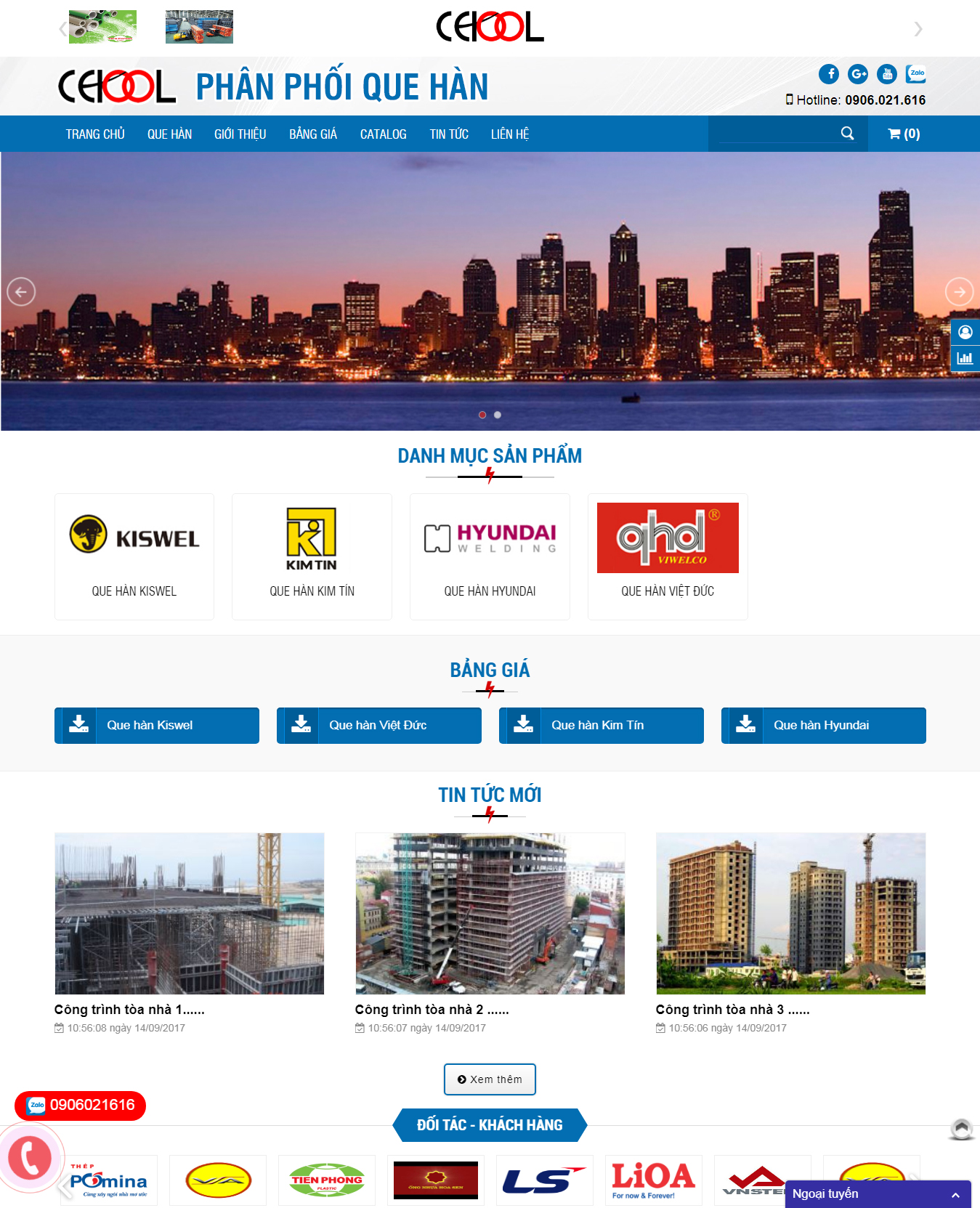 Thiết kế web Phân Phối Que Hàn - Công ty Cekool