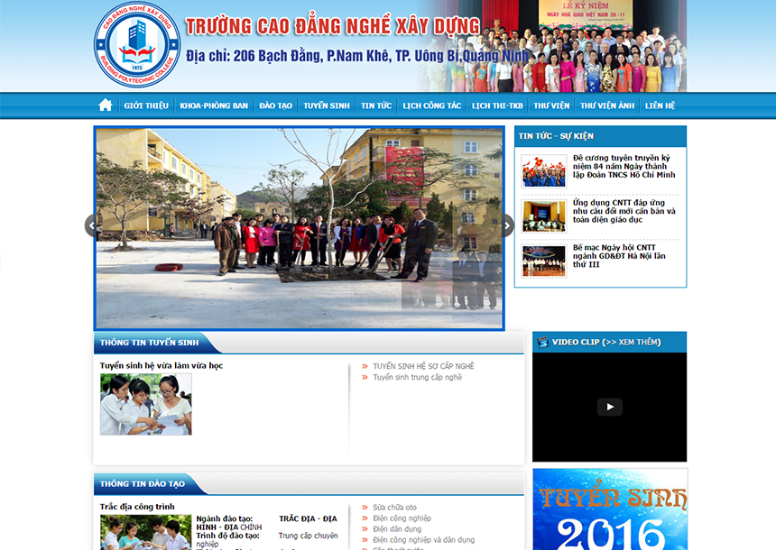 Thiết kế website Trường Cao Đẳng Nghề Xây Dựng