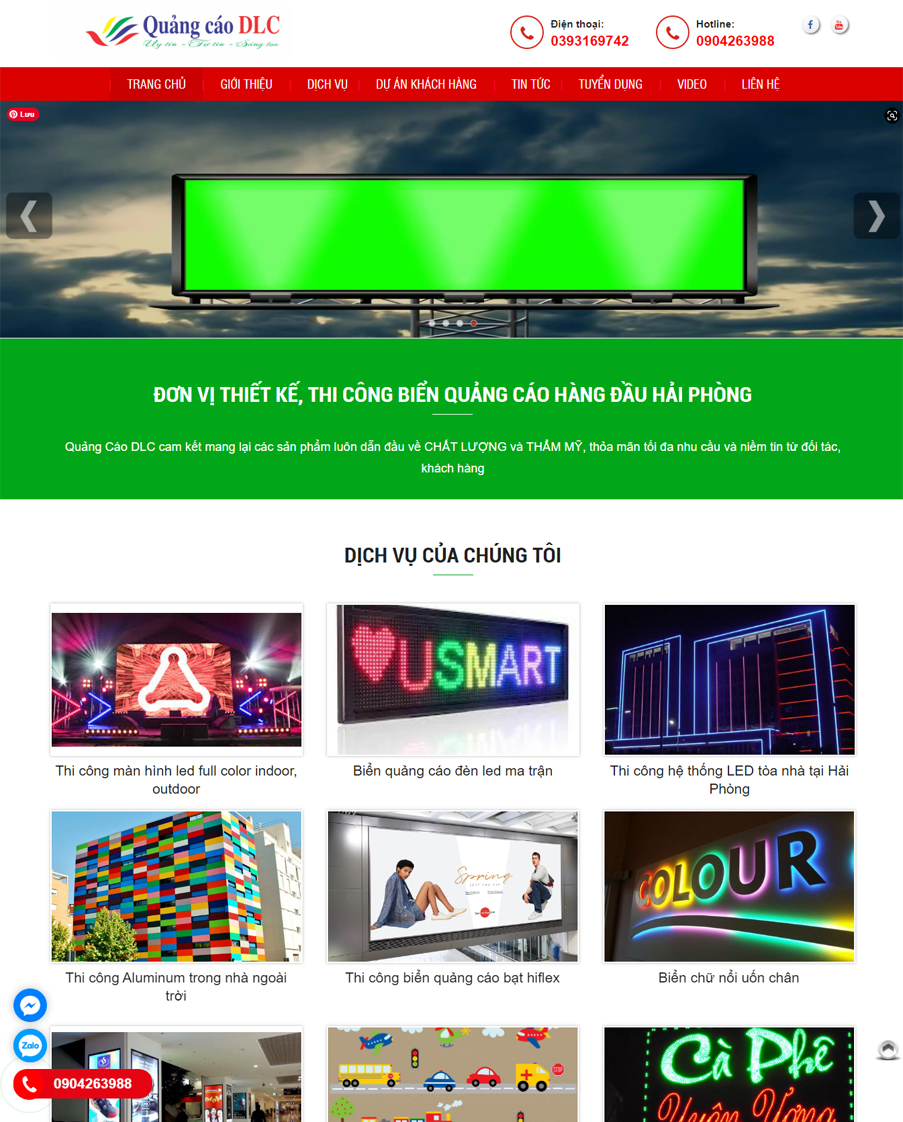Thiết kế website Quảng Cáo DLC
