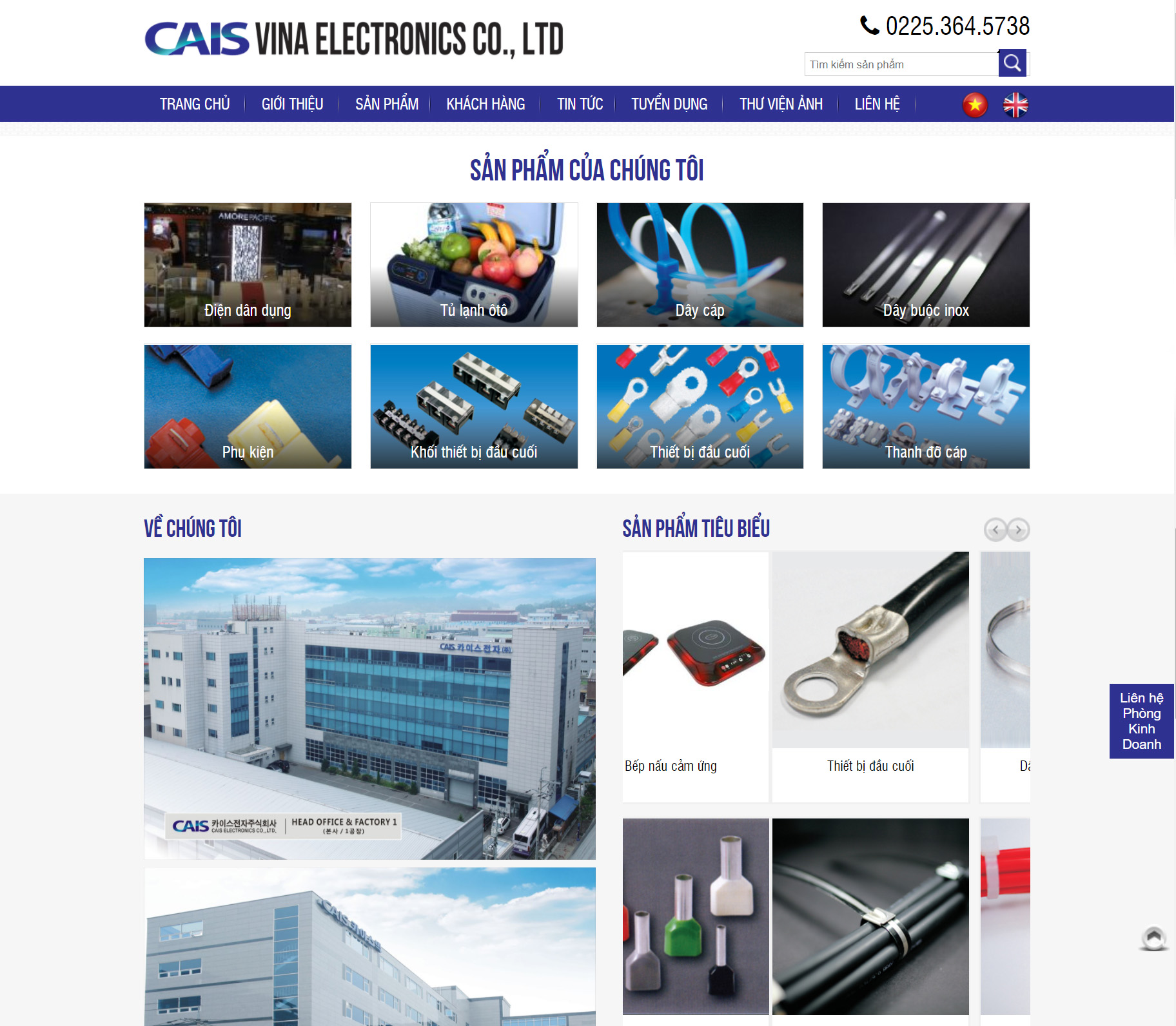 Thiết kế website Công ty Cais Vina