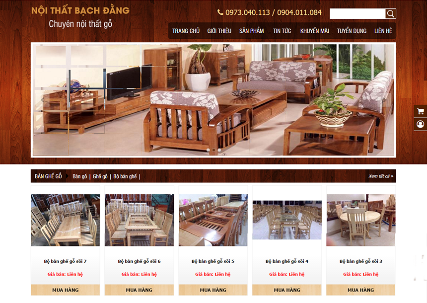 Thiết kế web Nội Thất Bạch Đằng