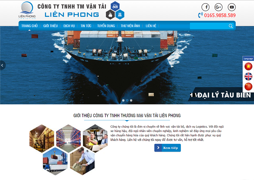 Thiết kế website Công ty TNHH TM Vận tải Liên Phong