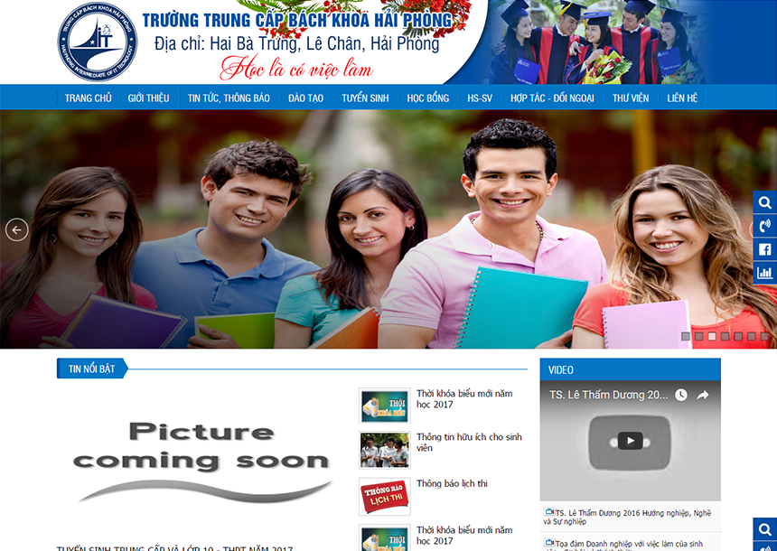 Thiết kế website Trường Trung cấp Bách Khoa Hải Phòng