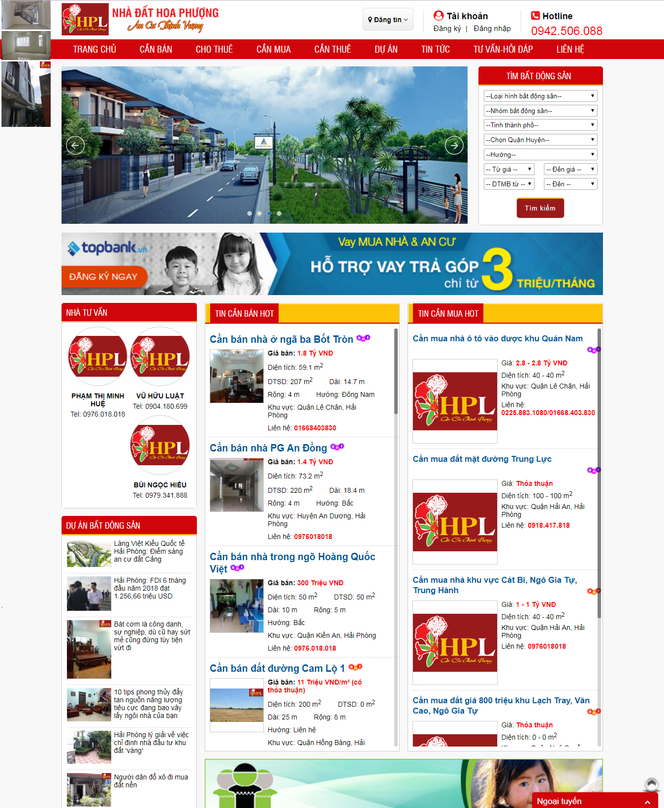 Thiết kế web Nhà Đất Hoa Phượng