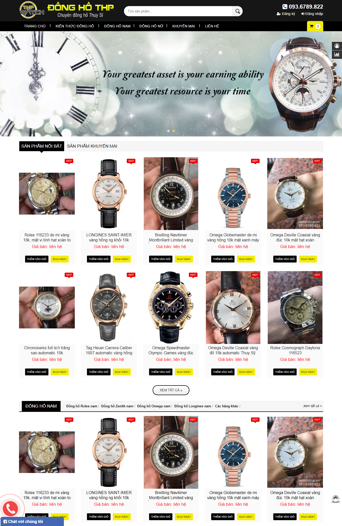 Thiết kế web Shop Đồng Hồ THP