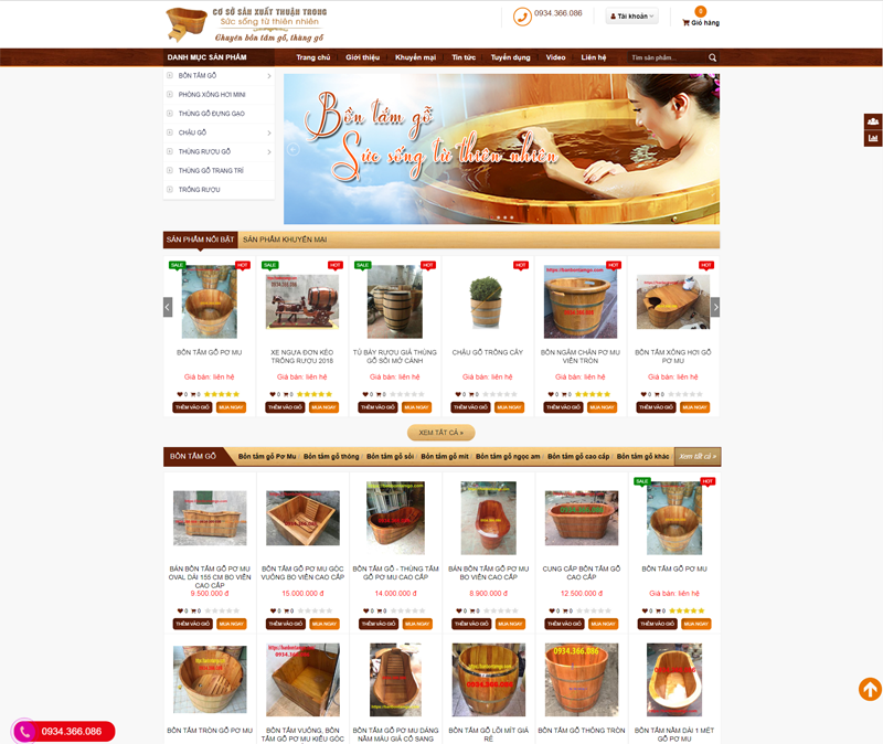 Thiết kế web Bán Bồn Tắm Gỗ