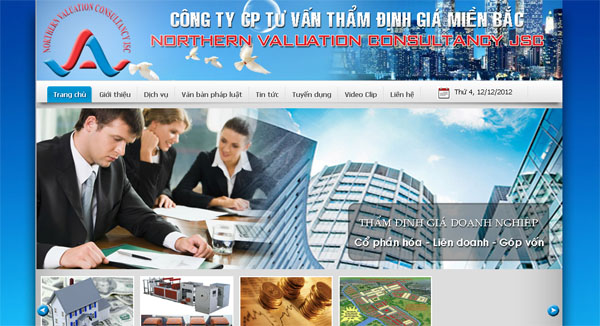 Thiết kế web Công Ty CP Tư Vấn Thẩm Định Gía Miền Bắc