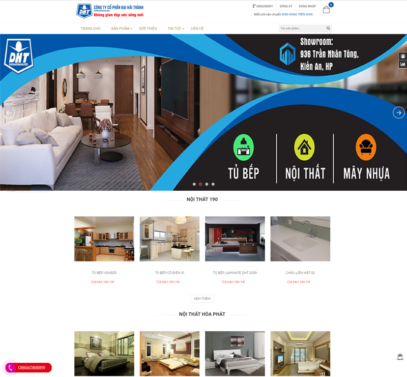 Thiết kế website Công ty Nội Thất Đại Hải Thành