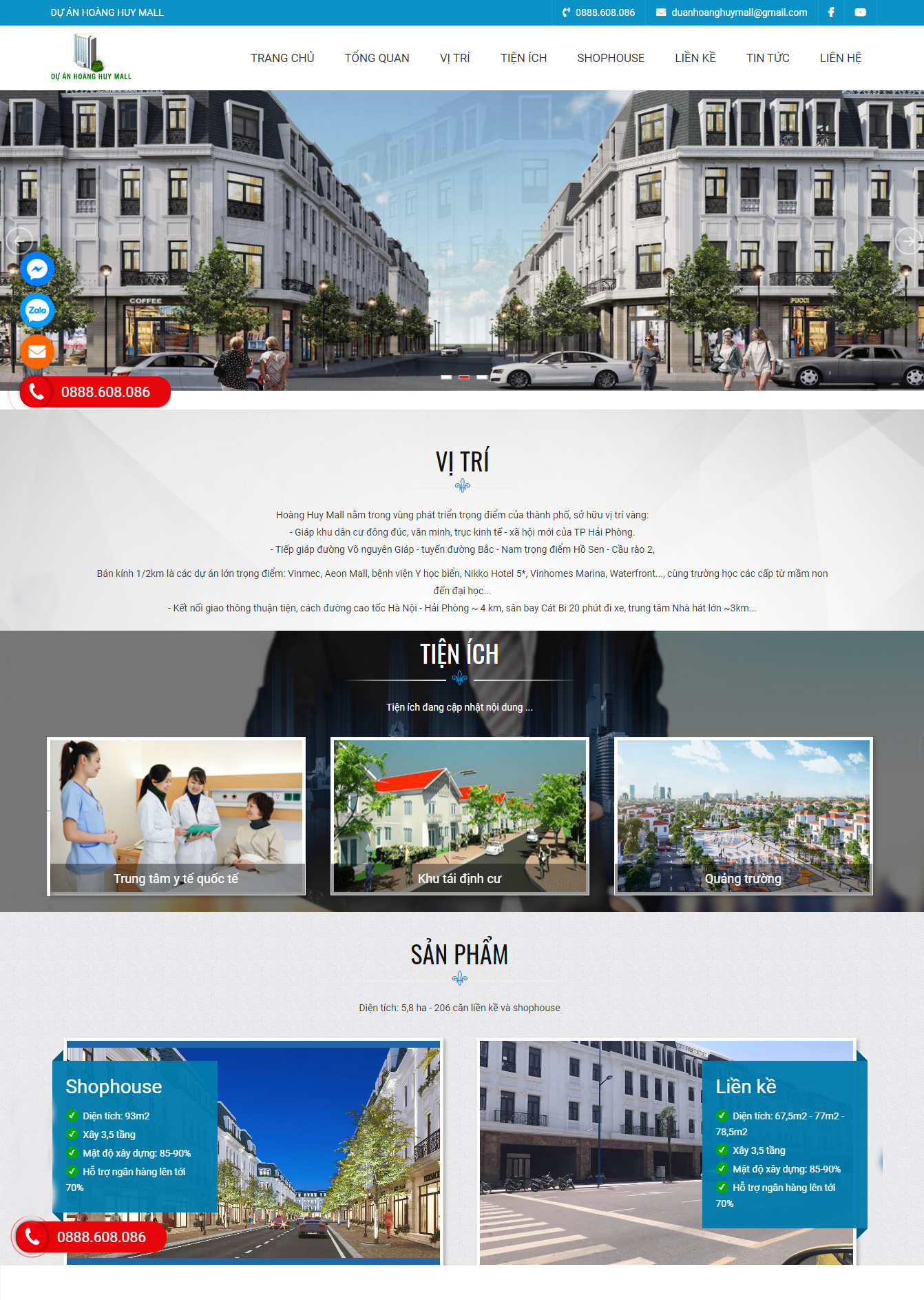 Thiết kế website Dự Án Hoàng Huy Mall