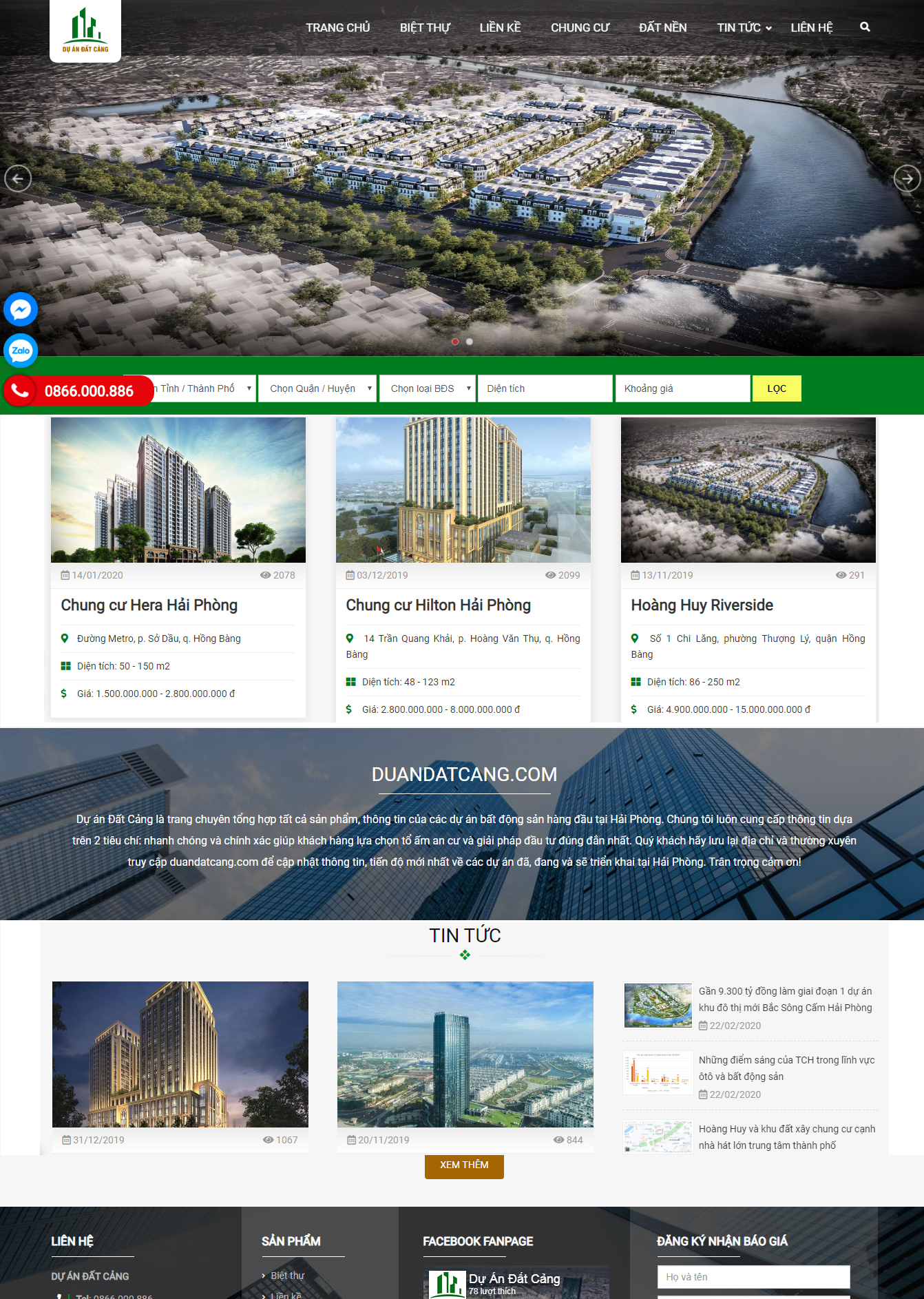 Thiết kế web Dự Án Đất Cảng
