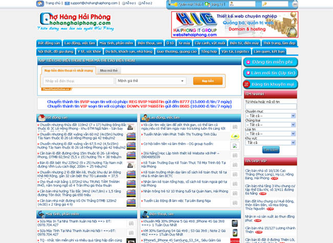 Thiết kế web Chợ Hàng Hải Phòng