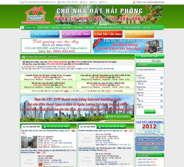 Thiết kế web Chợ nhà đất Hải Phòng