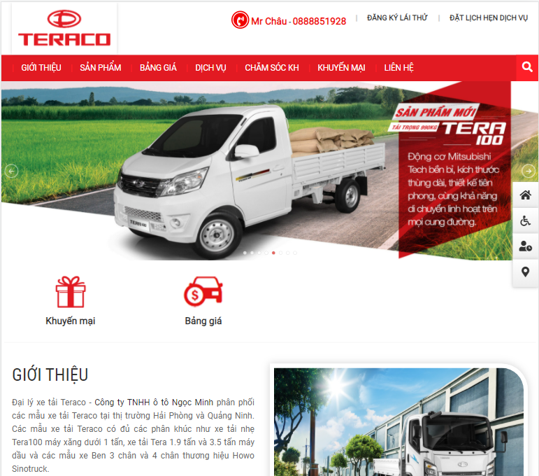 Thiết kế website Teraco Hải Phòng