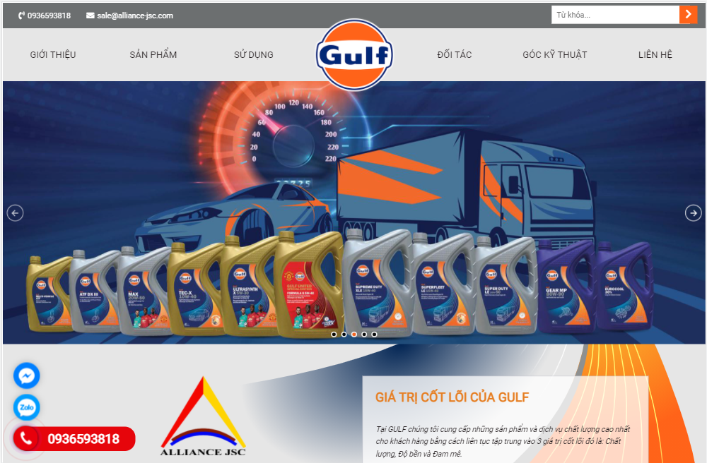 Thiết kế web Gulf Oil Việt Nam