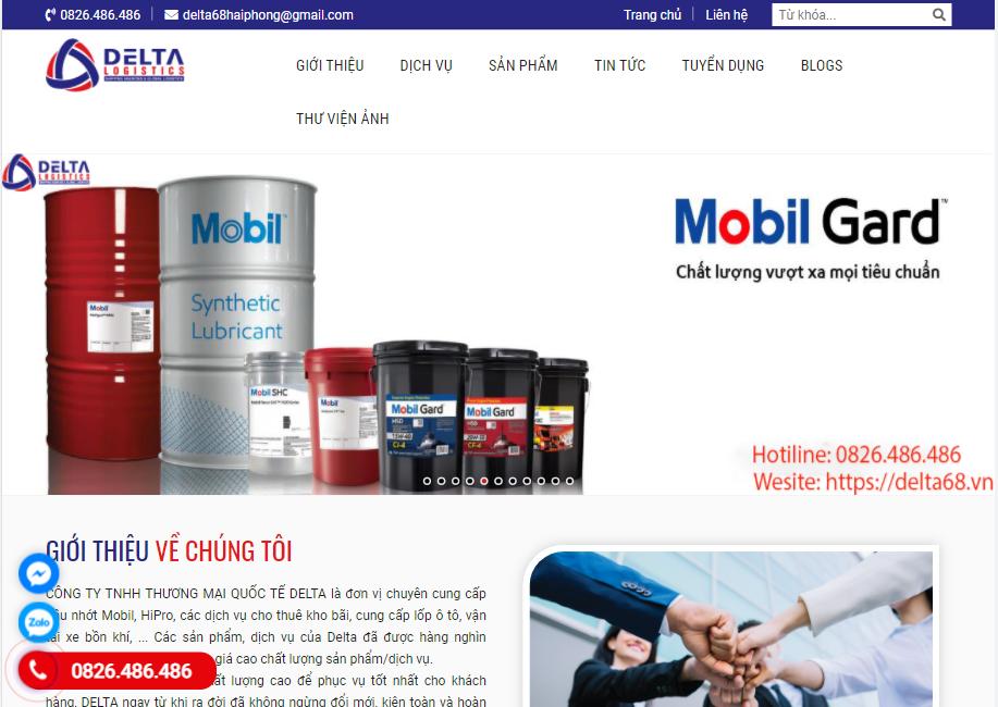 Thiết kế website Công ty Thương Mại Quốc Tế Delta
