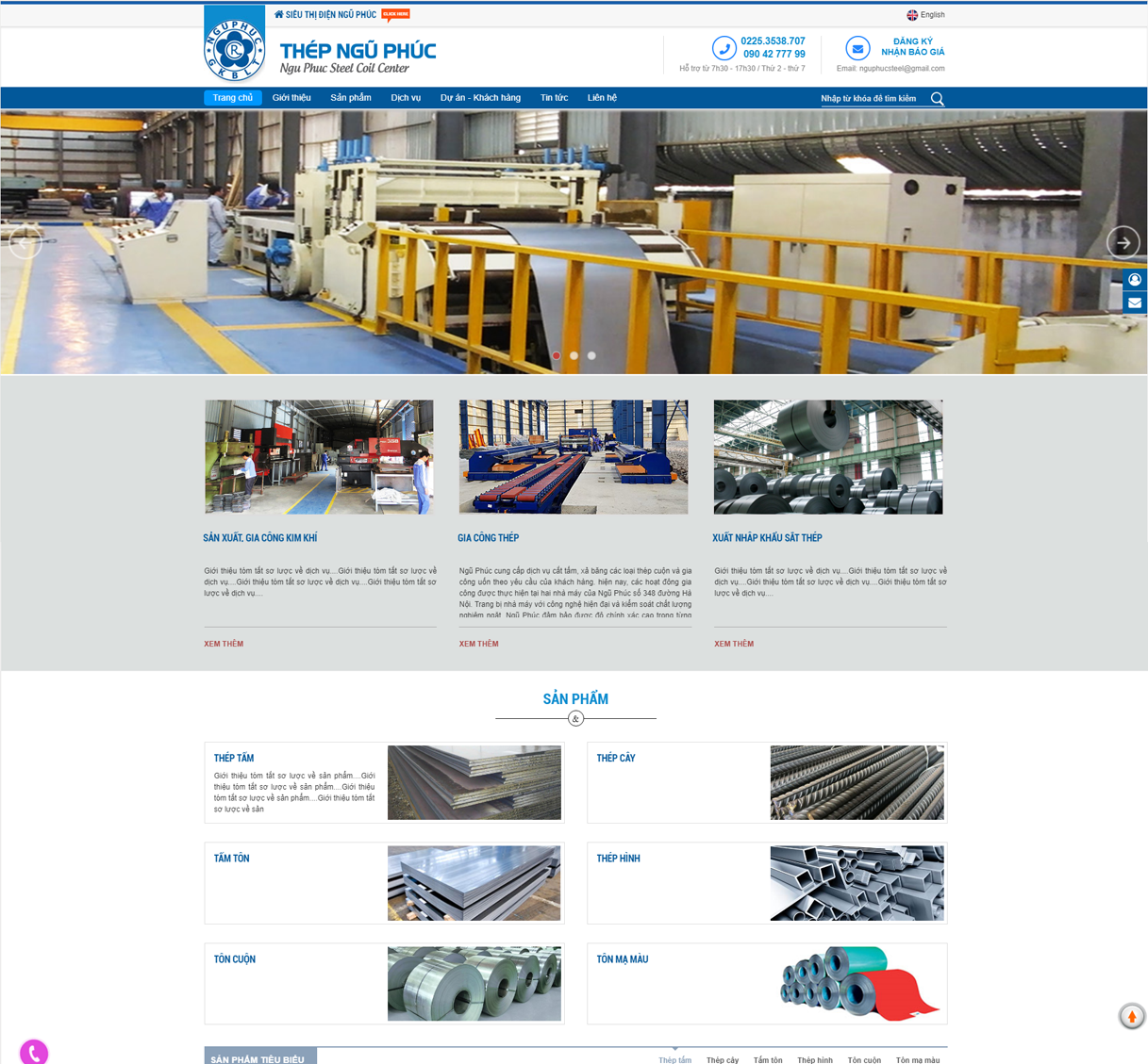 Thiết kế website Thép Ngũ Phúc