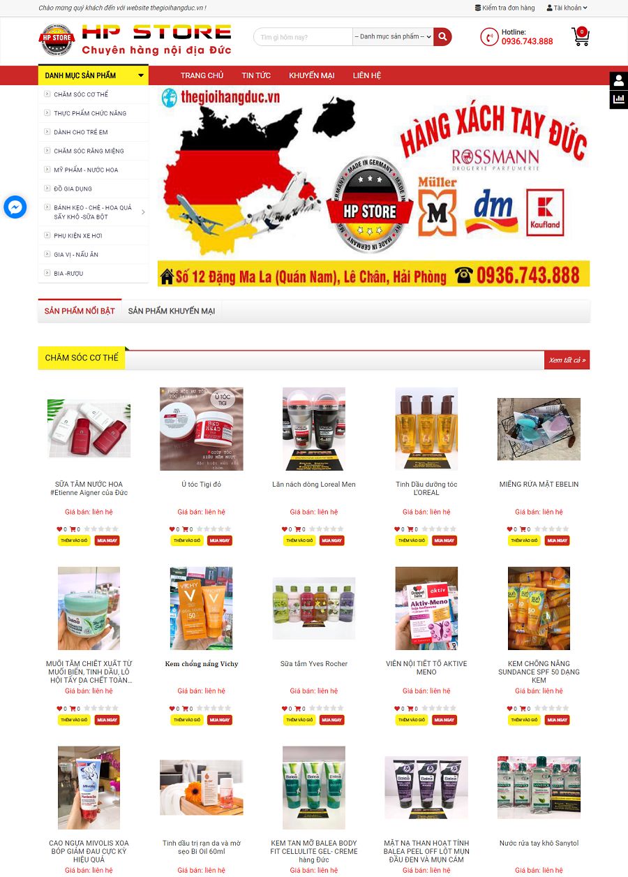 Thiết kế web Thế Giới Hàng Đức Xách Tay