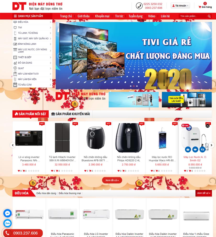 Thiết kế website Điện Máy Dũng Thơ