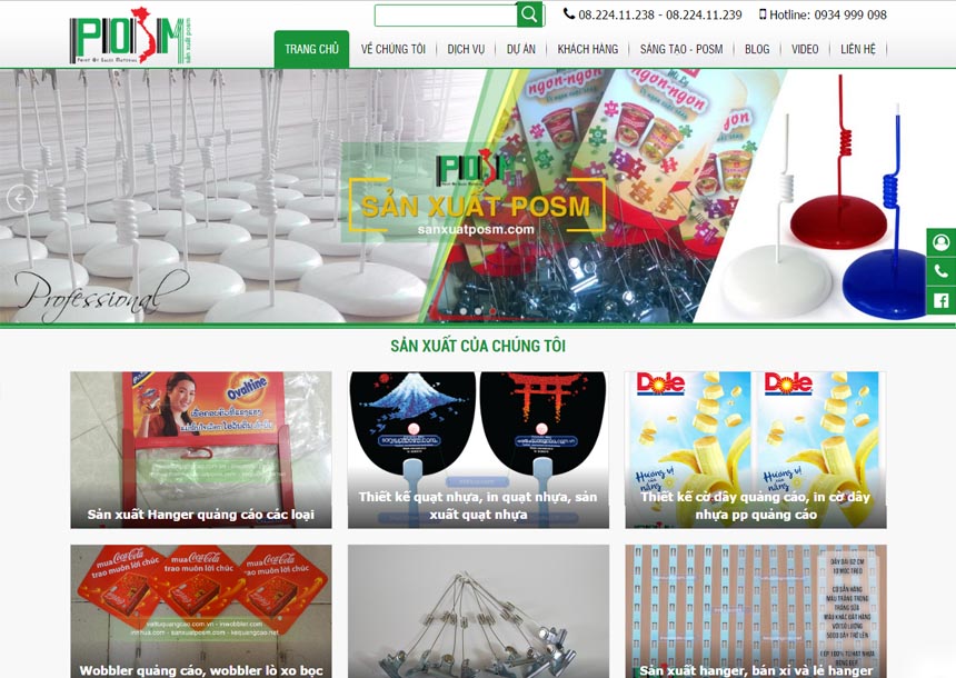 Thiết kế web Công ty sản xuất POSM