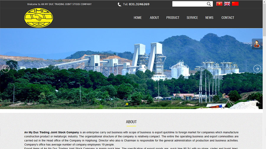 Thiết kế website Công ty CP Thương Mại An Mỹ Đức