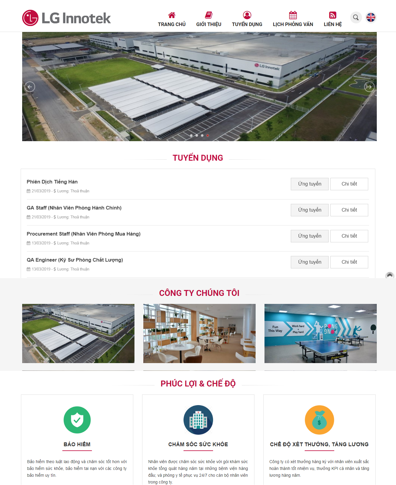 Thiết kế web Tuyển dụng LG Innotek