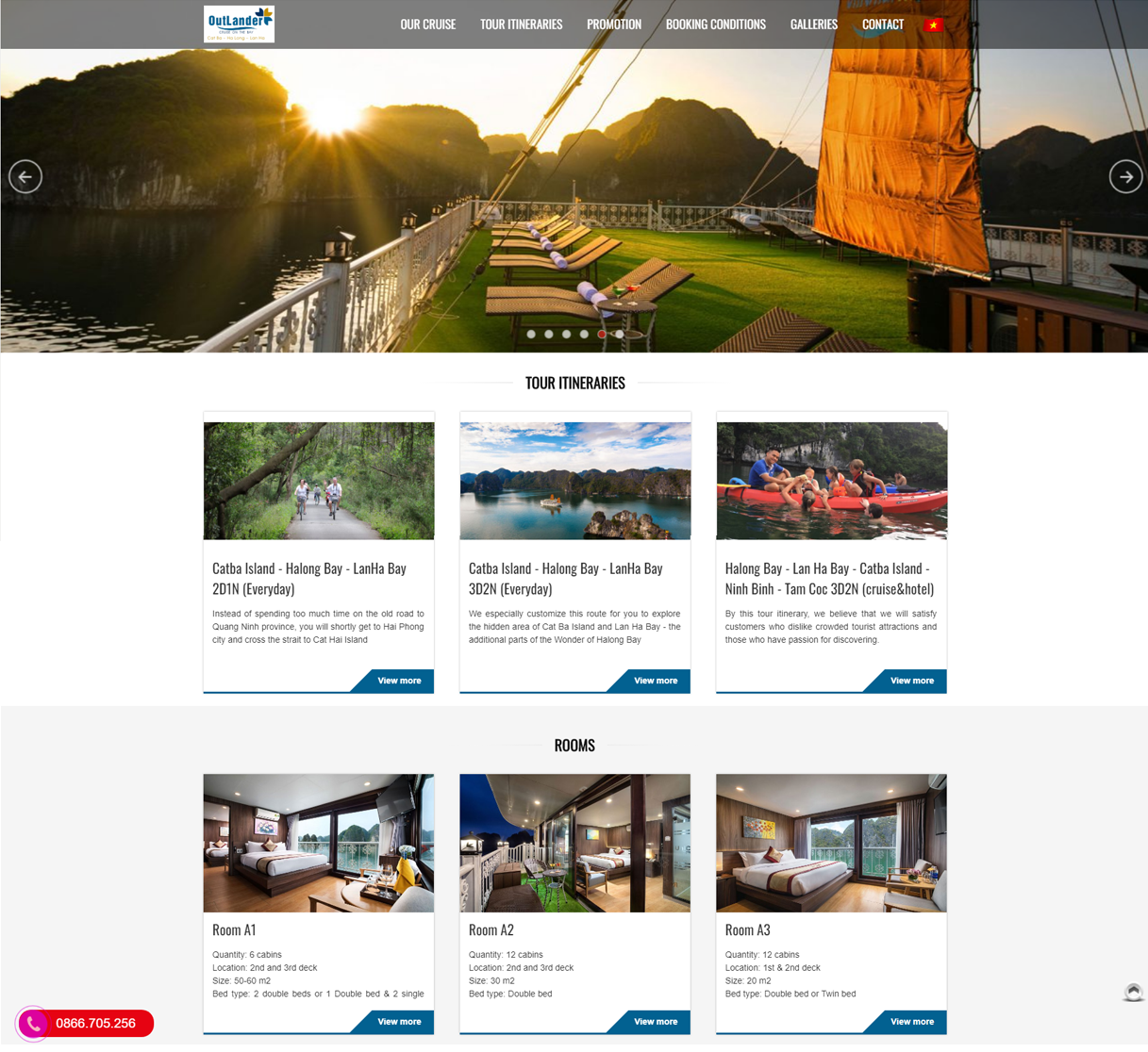 Thiết kế web Du Thuyền Outlander Cruise