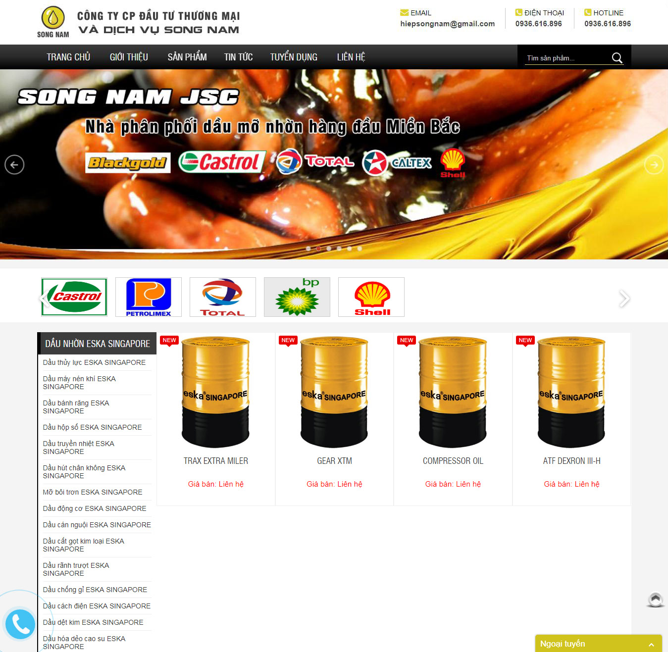 Thiết kế website Công ty Song Nam