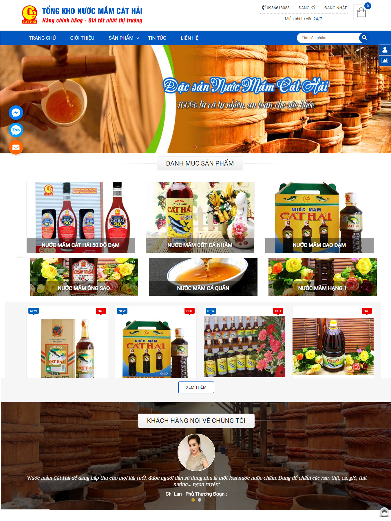 Thiết kế web Tổng Kho Nước Mắm Cát Hải