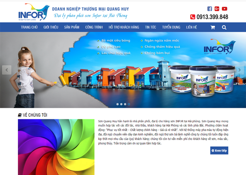 Thiết kế website Sơn Infor Hải Phòng