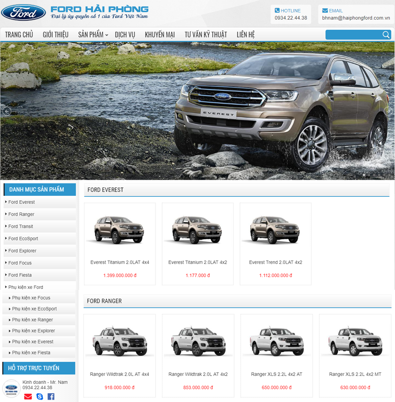 Thiết kế website Đại Lý Ford Hải Phòng