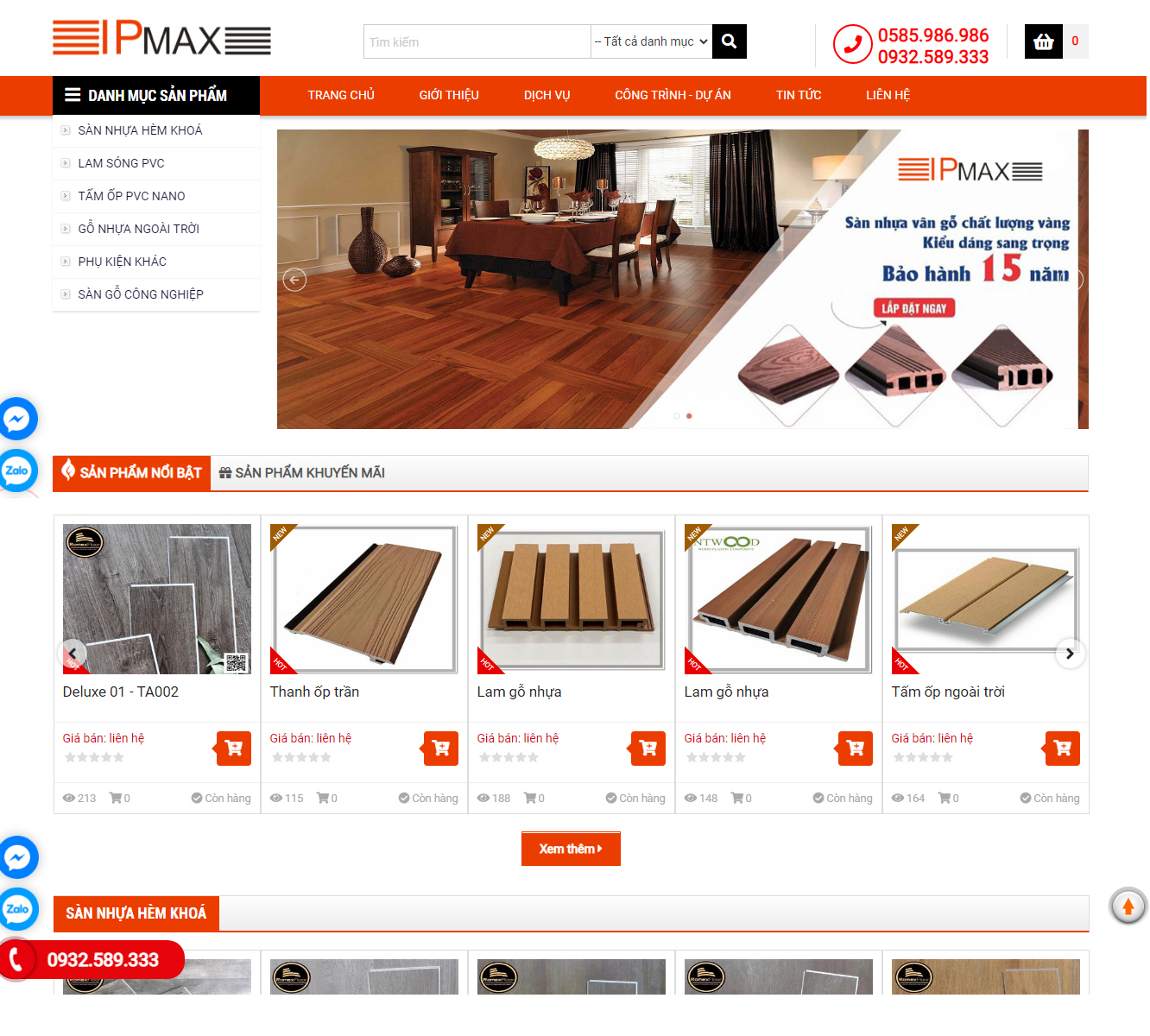 Thiết kế web Tổng Kho Sàn Nhựa IPMAX