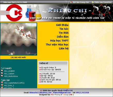 Thiết kế web DẠY HÓA HỌC - KHIEU CHI