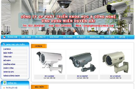 Thiết kế web Cty CP Phát Triển Khoa Học & Công Nghệ Ứng Dụng Miền Duyên Hải - Camera Hải Phòng