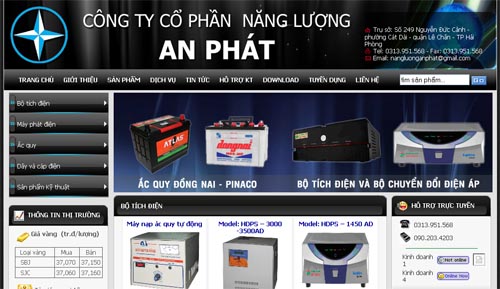 Thiết kế web Công ty Cổ Phần Năng Lượng An Phát