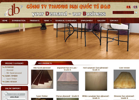 Thiết kế web Công ty Thương Mại Quốc Tế D&B