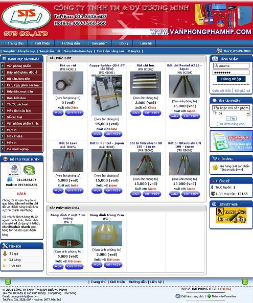 Thiết kế web CÔNG TY TNHH TM & DV DƯƠNG MINH