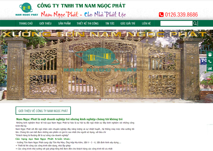 Thiết kế web Công ty Nam Ngọc Phát