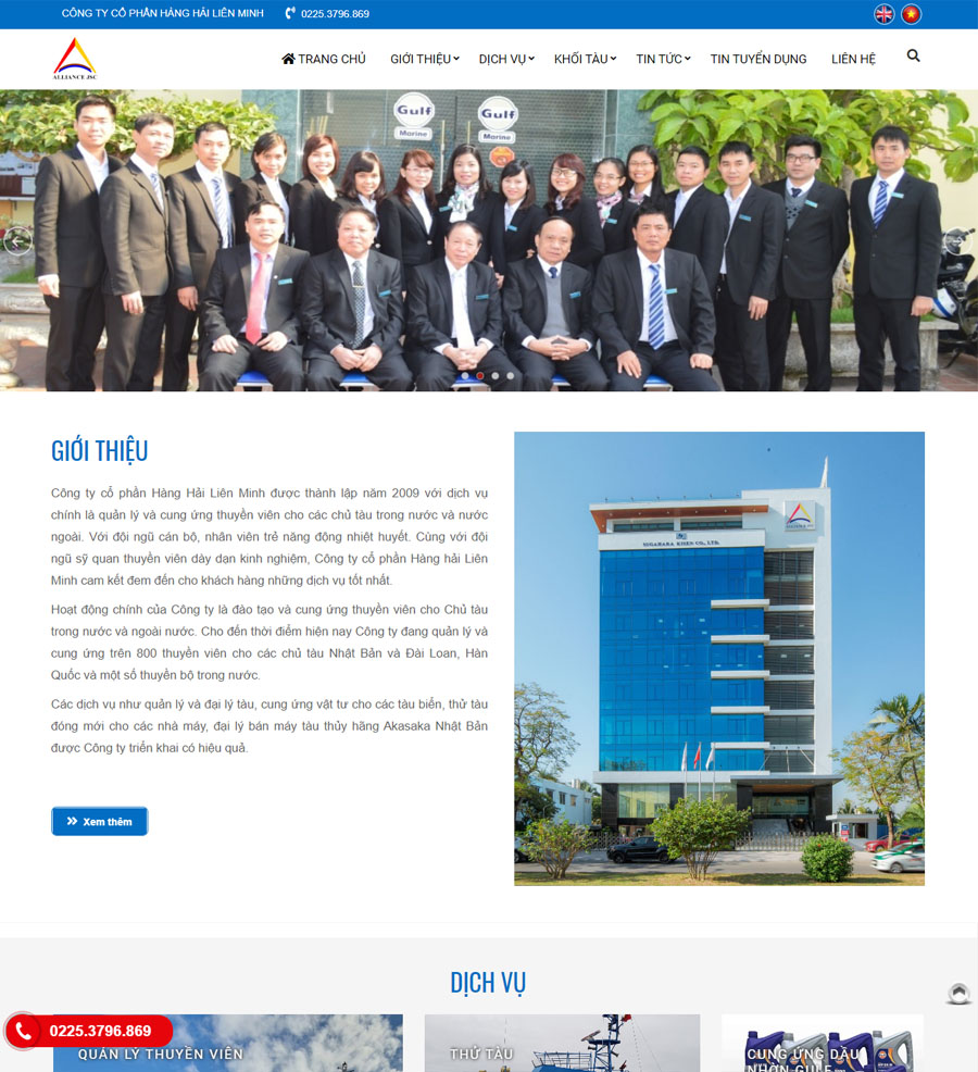 Thiết kế lại website Công ty Hàng Hải Liên Minh