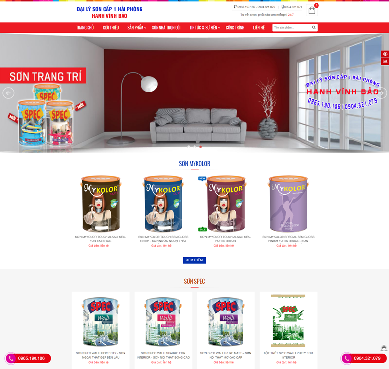 Thiết kế website Đại Lý Sơn Hải Phòng