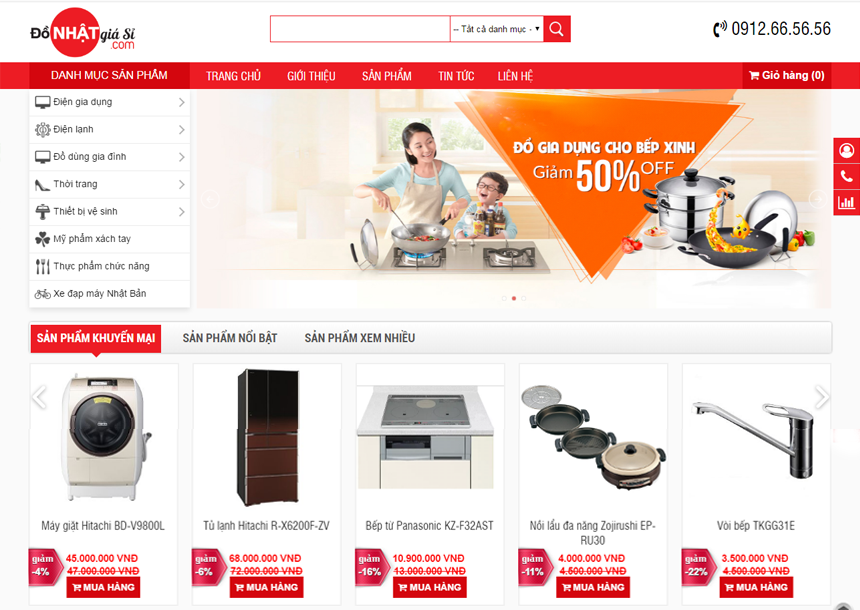 Thiết kế website Siêu thị đồ Nhật giá sỉ