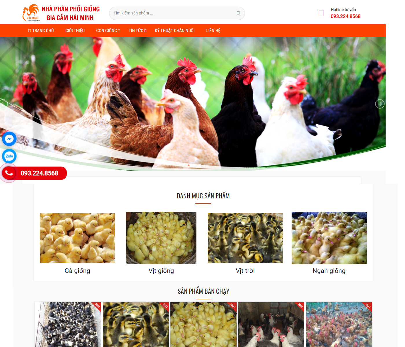 Thiết kế website Giống Gia Cầm Hải Minh