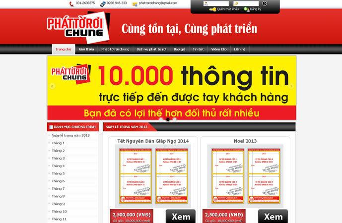 Thiết kế web Phát tờ rơi chung