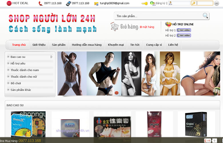 Thiết kế web Shop Người Lớn 24H