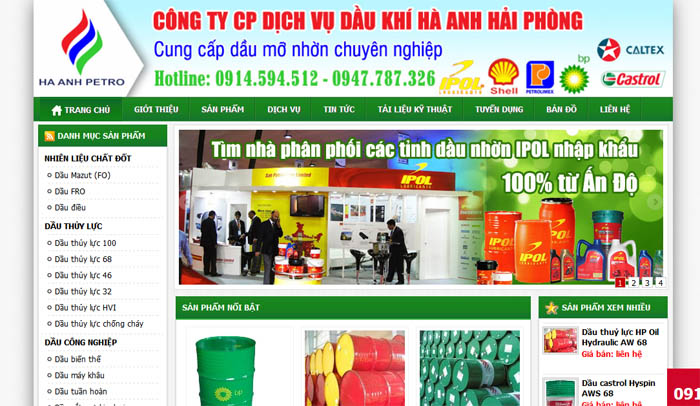 Thiết kế web Công ty Dịch vụ Dầu Khí Hà Anh Hải Phòng