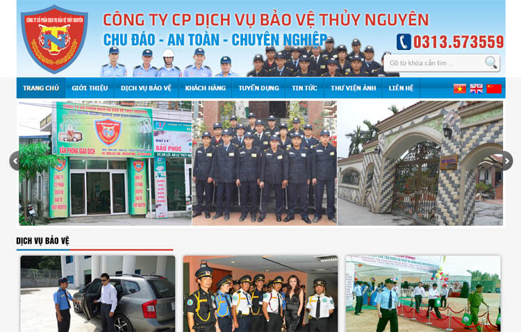 Thiết kế web Công ty Dịch Vụ Bảo Vệ Thủy Nguyên