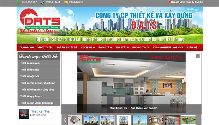 Thiết kế web Công ty CP Thiết Kế Và Xây Dựng ĐATS