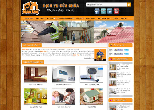 Thiết kế web Dịch vụ sửa chữa thiết bị gia đình - Kiến Thợ