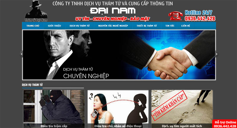 Thiết kế web Dịch vụ thám tử tại Hải Phòng